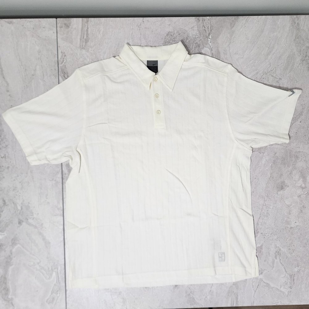 Nike Dri-Fit Tennis Short Sleeve Tee Men's Cream Size Large New